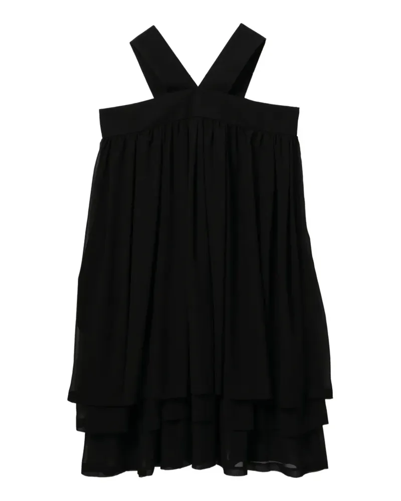 Comme des Garçons Gerafftes Midikleid - Schwarz Schwarz