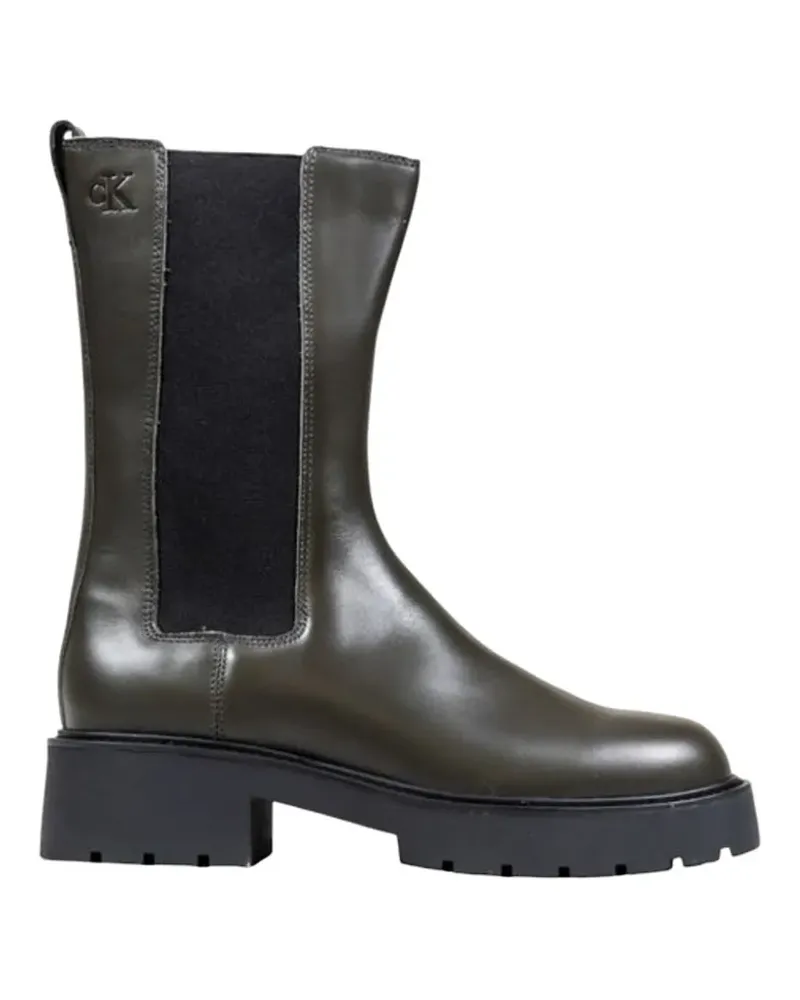 Calvin Klein logo-debossed chunky-sole chelsea boots - Braun Braun