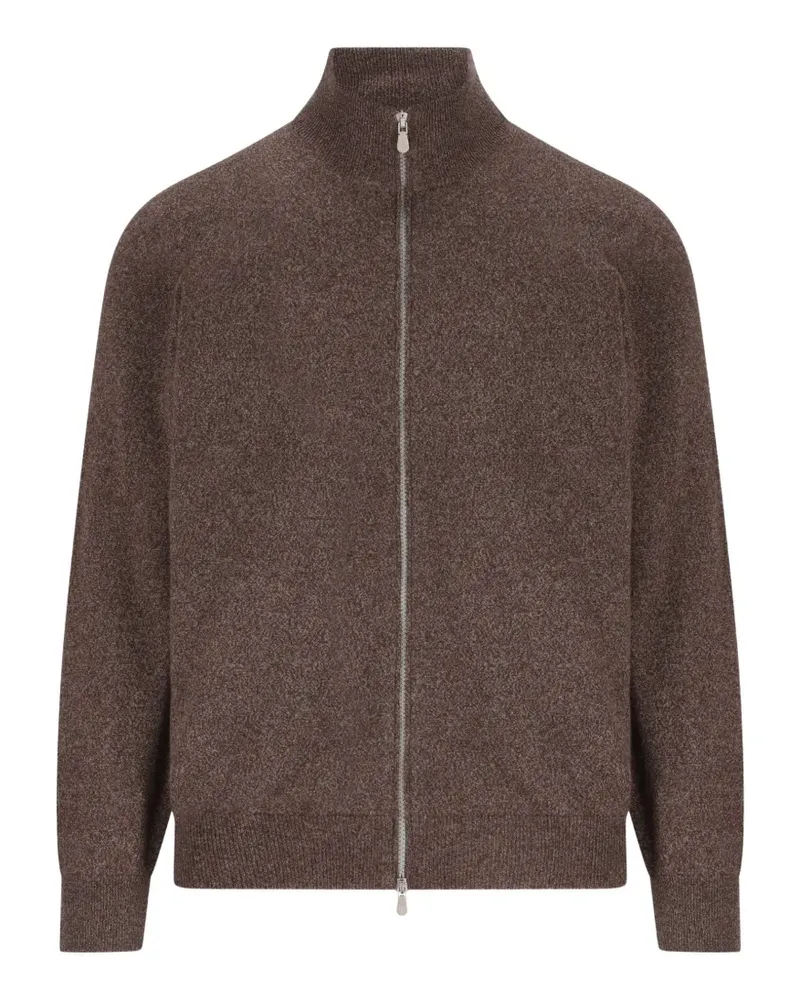 Brunello Cucinelli zip-up ribbed-trim sweater - Braun Braun