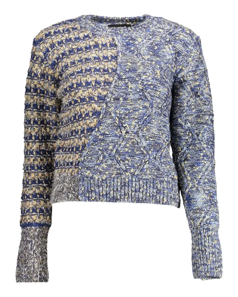 Desigual patchwork cable-knit sweater - Blau Blau