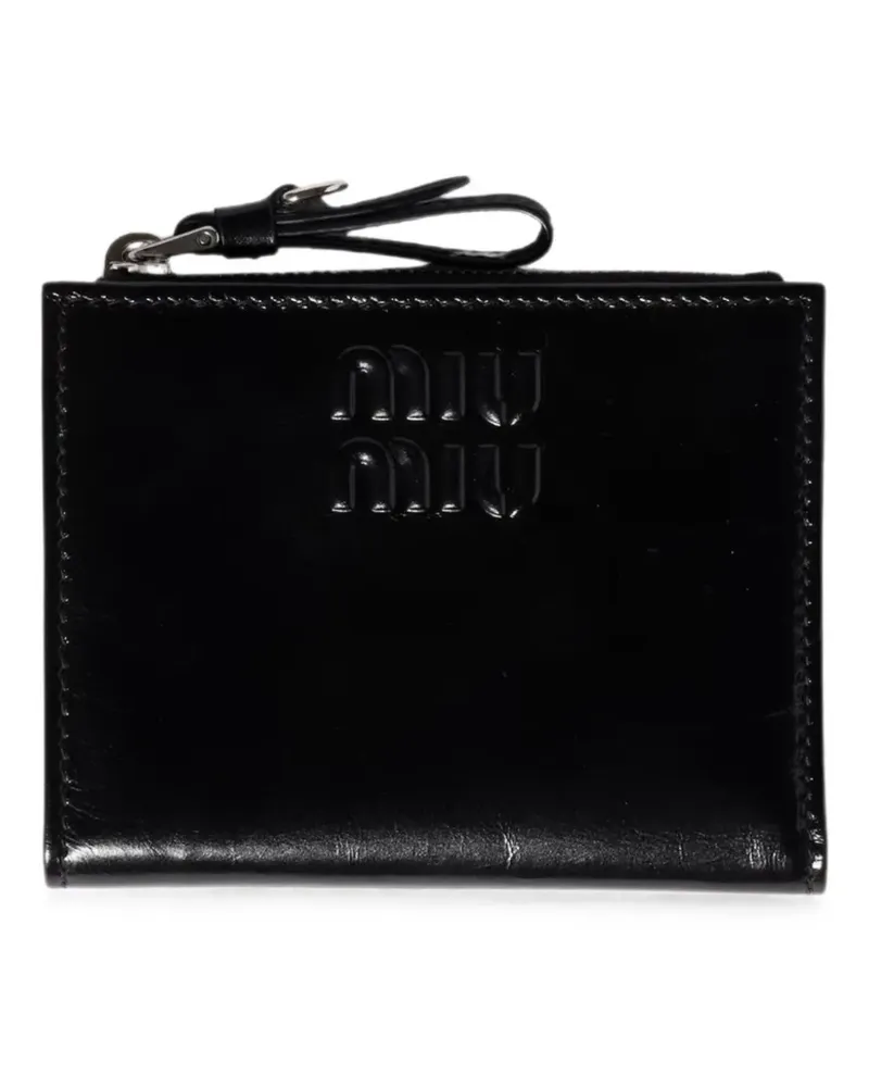 Miu Miu Portemonnaie mit Logo-Prägung - Schwarz Schwarz
