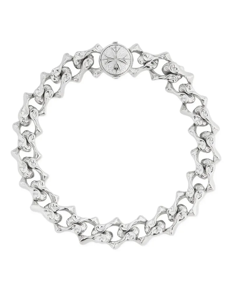 Emanuele Bicocchi Sharp chain logo bracelet - Silber Silber