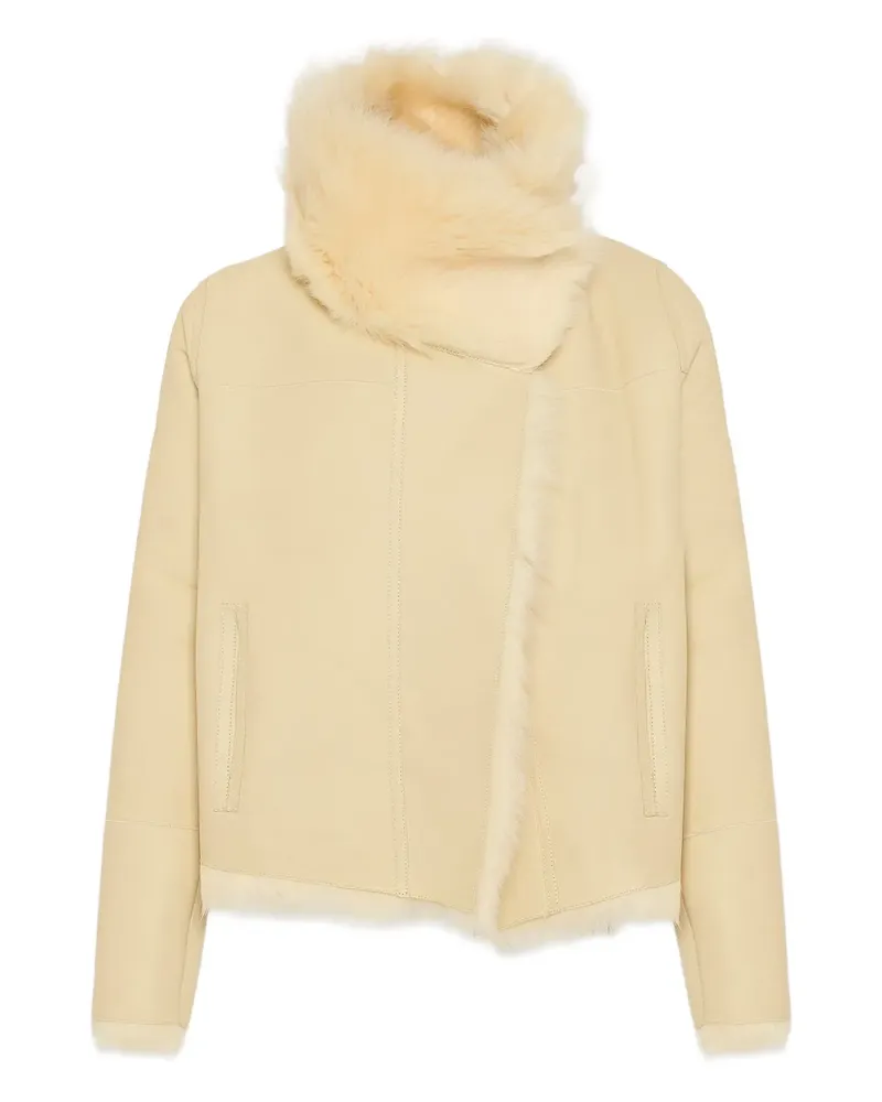 Yves Salomon Toscana Jacke mit Pelzkragen - Nude Nude