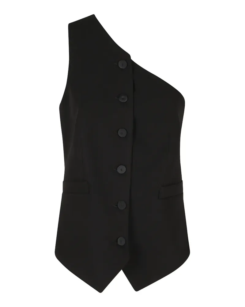 Federica Tosi one-shoulder button-up vest - Schwarz Schwarz