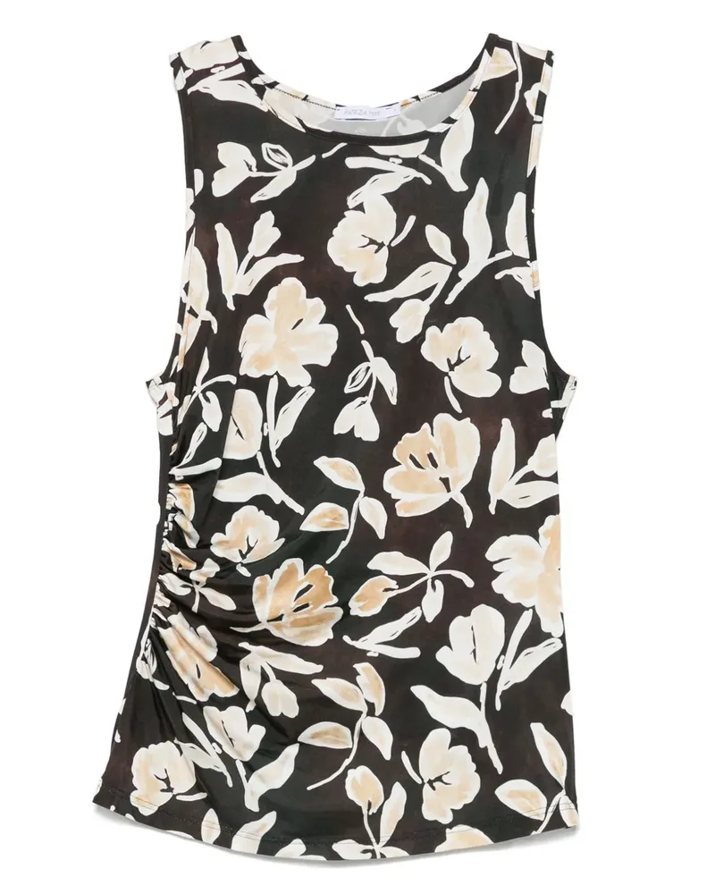 Patrizia Pepe Jerseyoberteil mit Blumen-Print - Braun Braun