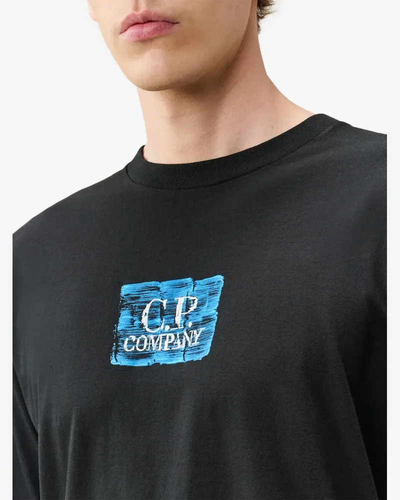 C.P. Company T-Shirt mit Logo-Print - Schwarz Schwarz