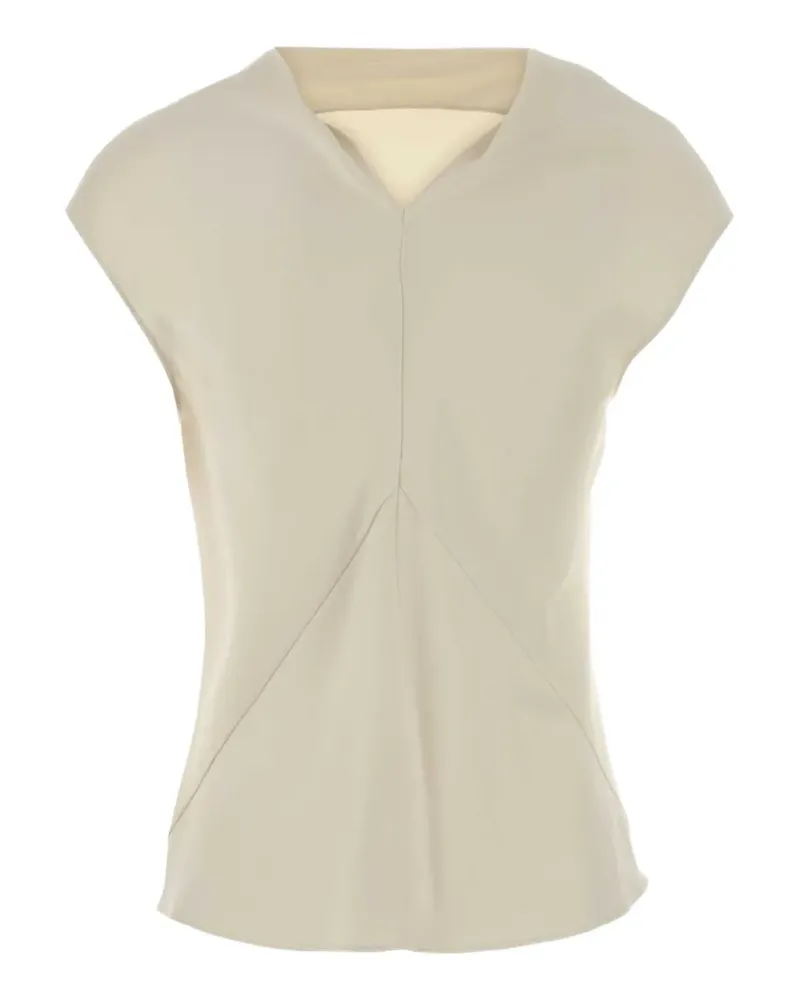 Alberta Ferretti satin cowl-neck top - Nude Nude