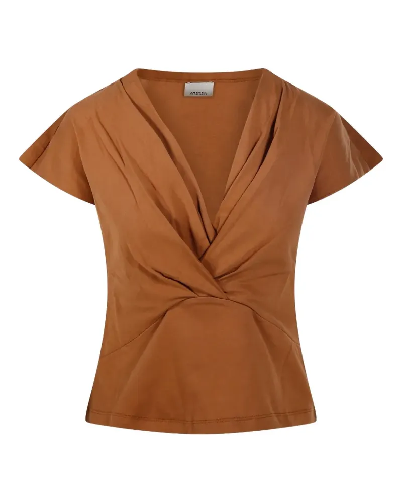 Isabel Marant Nadrine T-Shirt mit V-Ausschnitt - Braun Braun