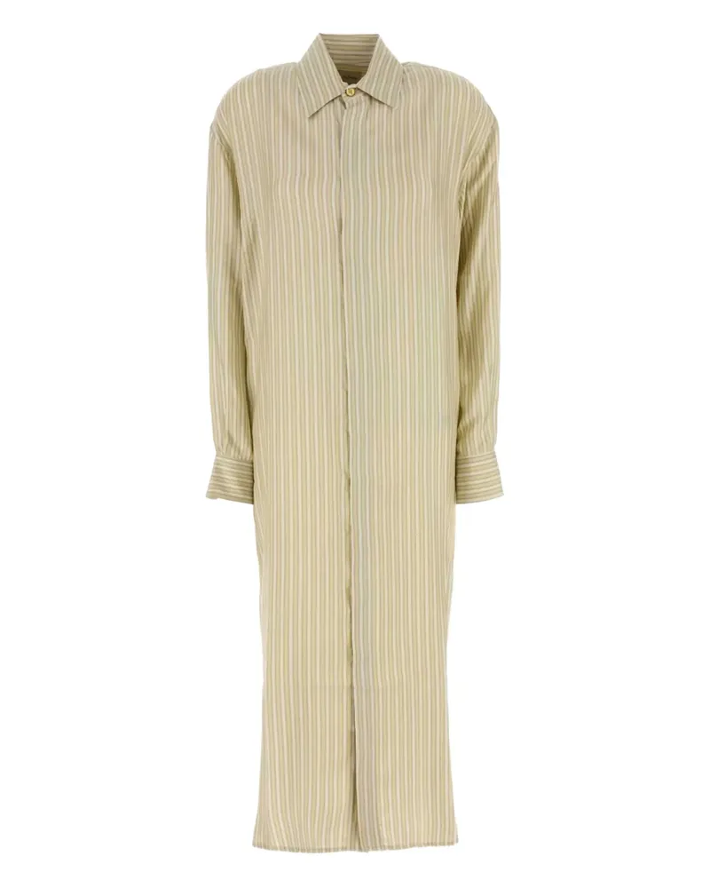 Le Kasha 1918 striped-silk shirt dress - Nude Nude