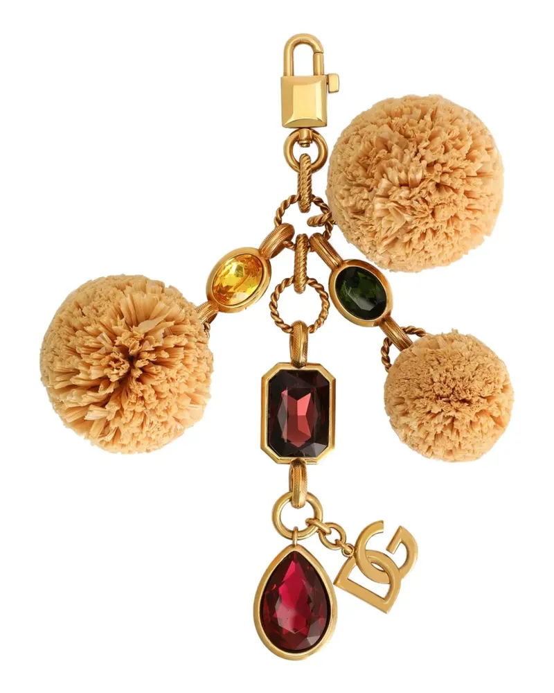 Dolce & Gabbana Schlüsselanhänger mit Pompon-Anhänger - Gold Gold