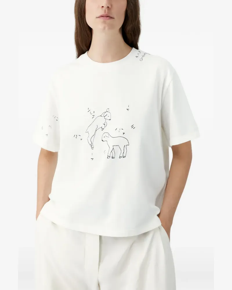 CORDERA embroidered T-shirt - Weiß Weiß