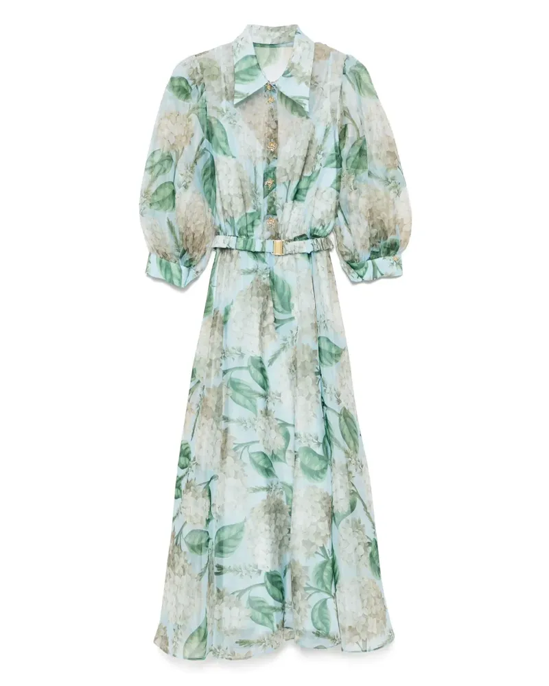 NISSA Organza-Midikleid mit Print - Blau Blau