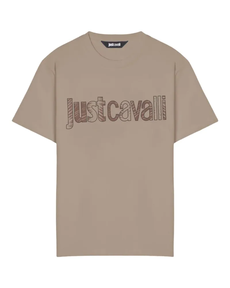 Just Cavalli logo-print cotton T-shirt - Nude Nude