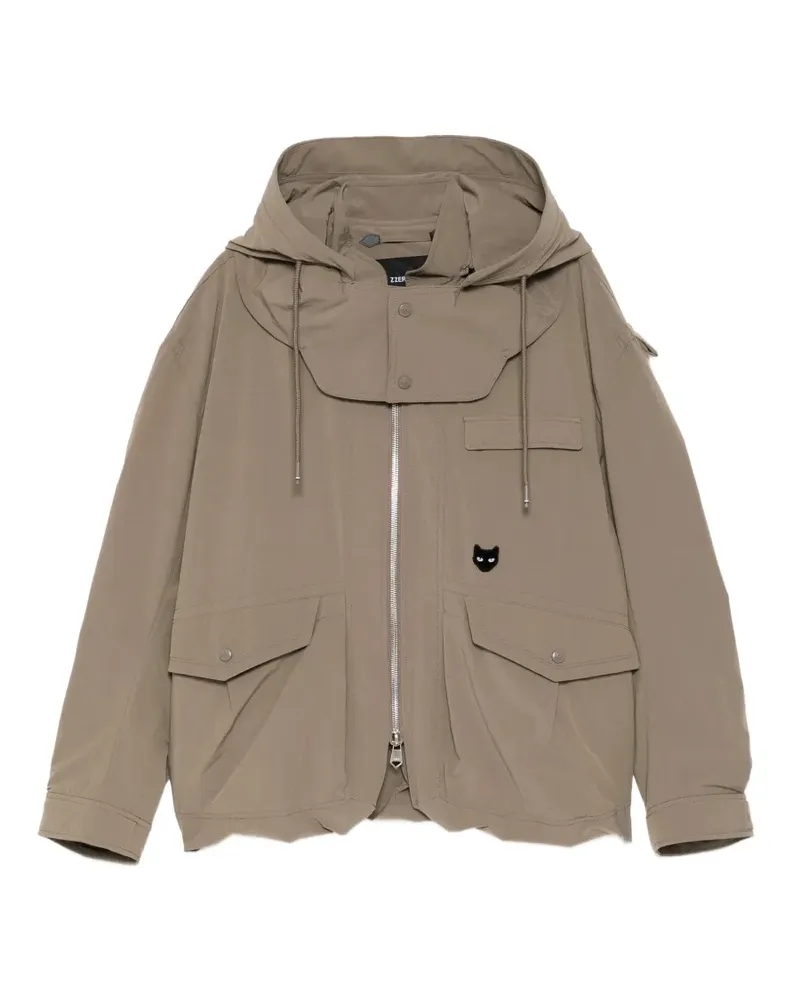 SONGZIO Kapuzenjacke mit Panther-Stickerei - Braun Braun