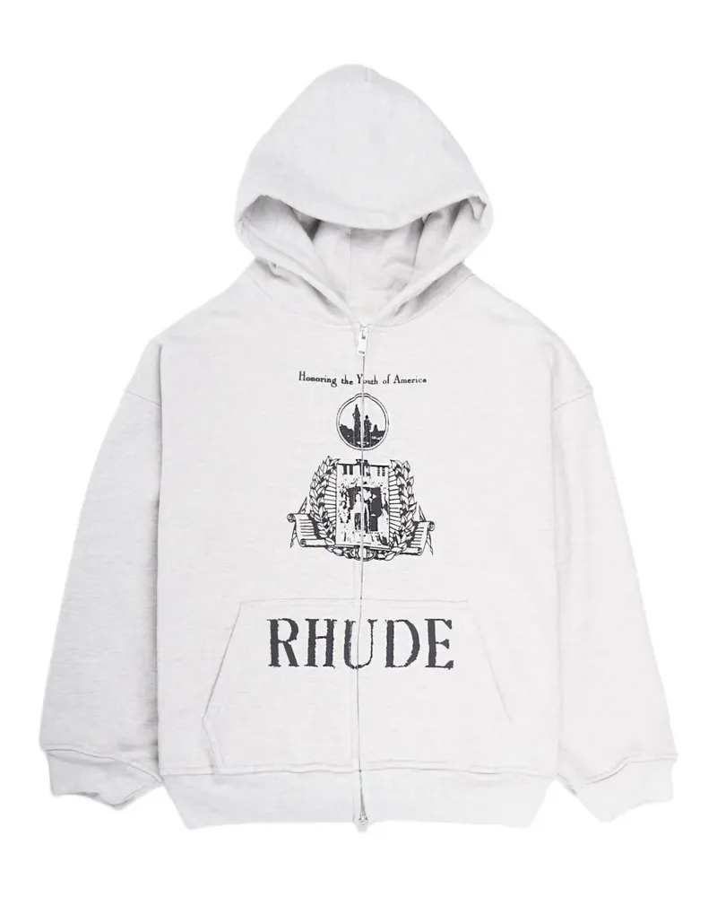 RHUDE Youth Of America zip-up hoodie - Grau Grau