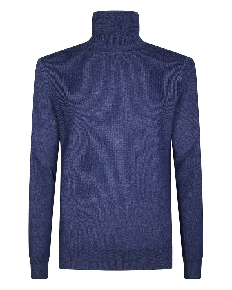 Tagliatore long-sleeves turtleneck ribbed sweater - Blau Blau