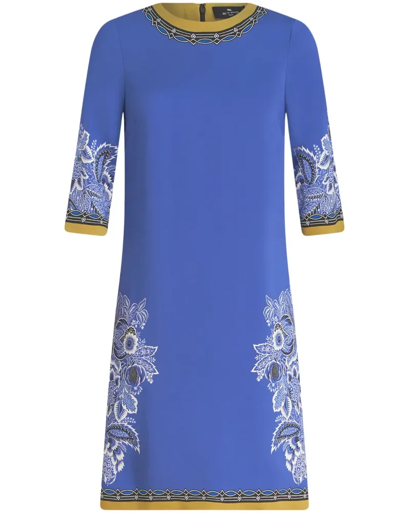 Etro Kleid mit Blumen-Print - Blau Blau