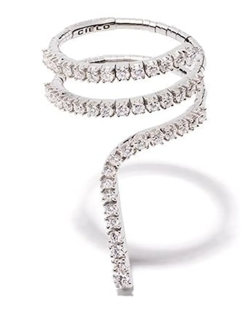 Mattia Cielo 18kt Weißgoldring mit Diamanten - Silber Silber