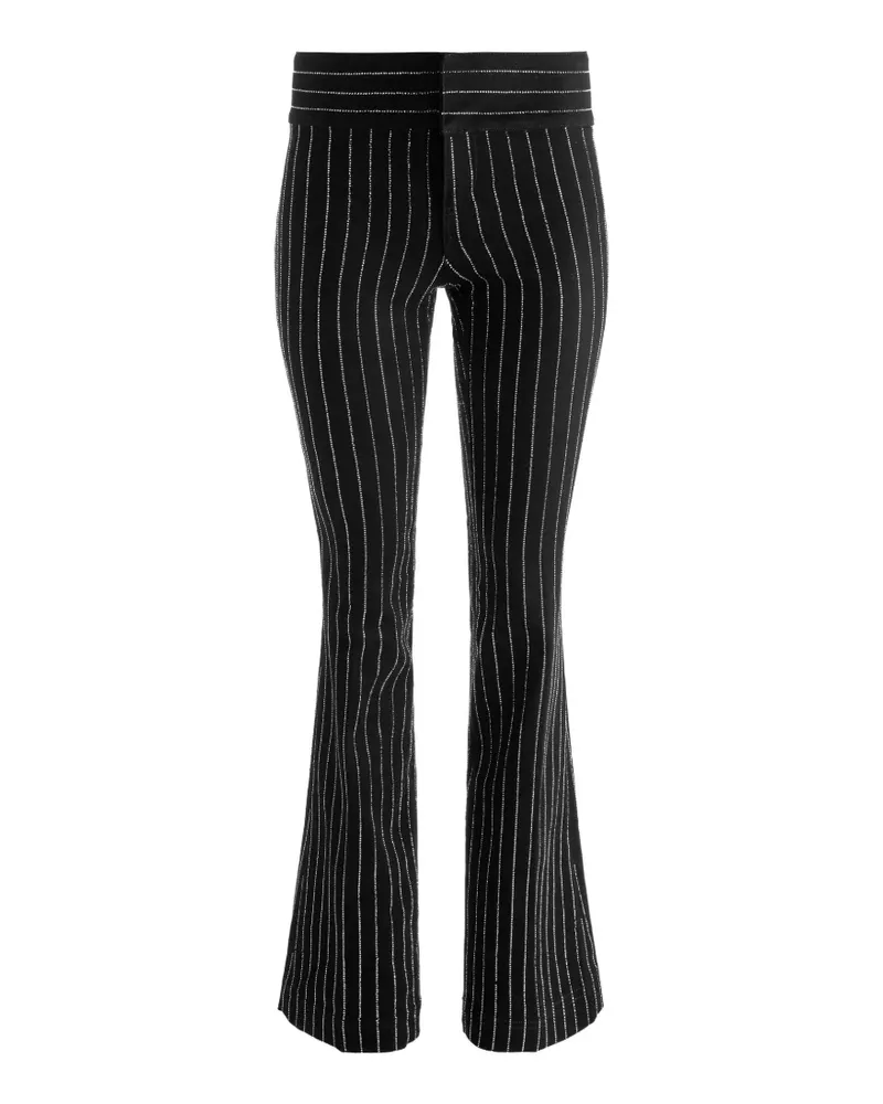 Alice + Olivia Hot crystal-embellished pinstripe jeans - Schwarz Schwarz