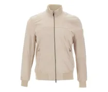 Wildlederjacke mit gerippten Bündchen - Nude