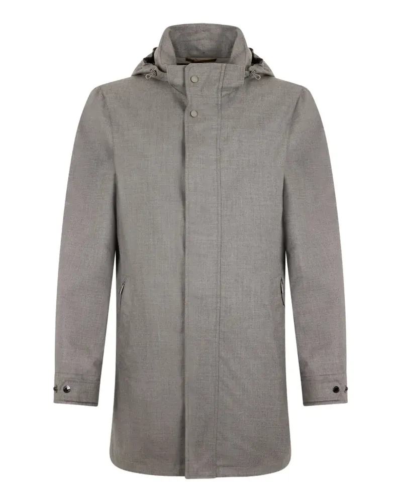 MOORER button hooded jacket - Grau Grau