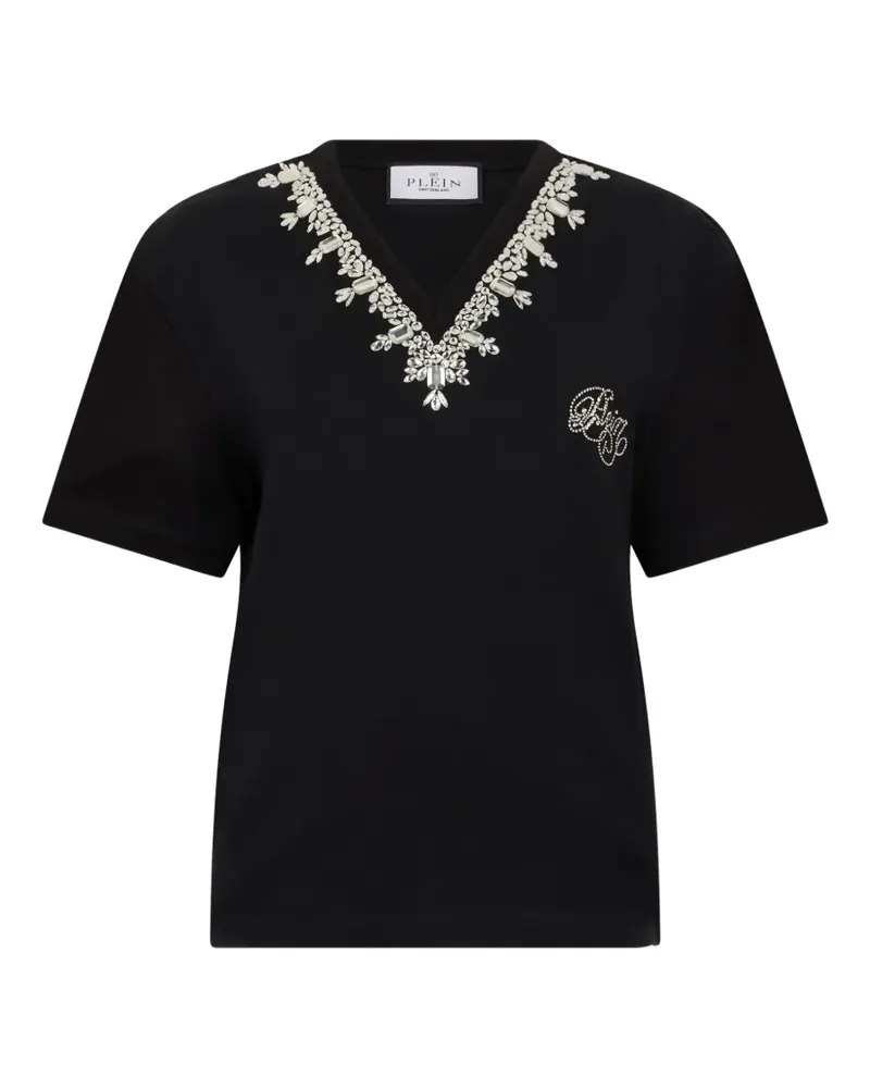 Philipp Plein T-Shirt mit Kristallen - Schwarz Schwarz