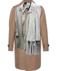 Comme des Garçons Einreihiger Trompe oeil Trenchcoat Braun