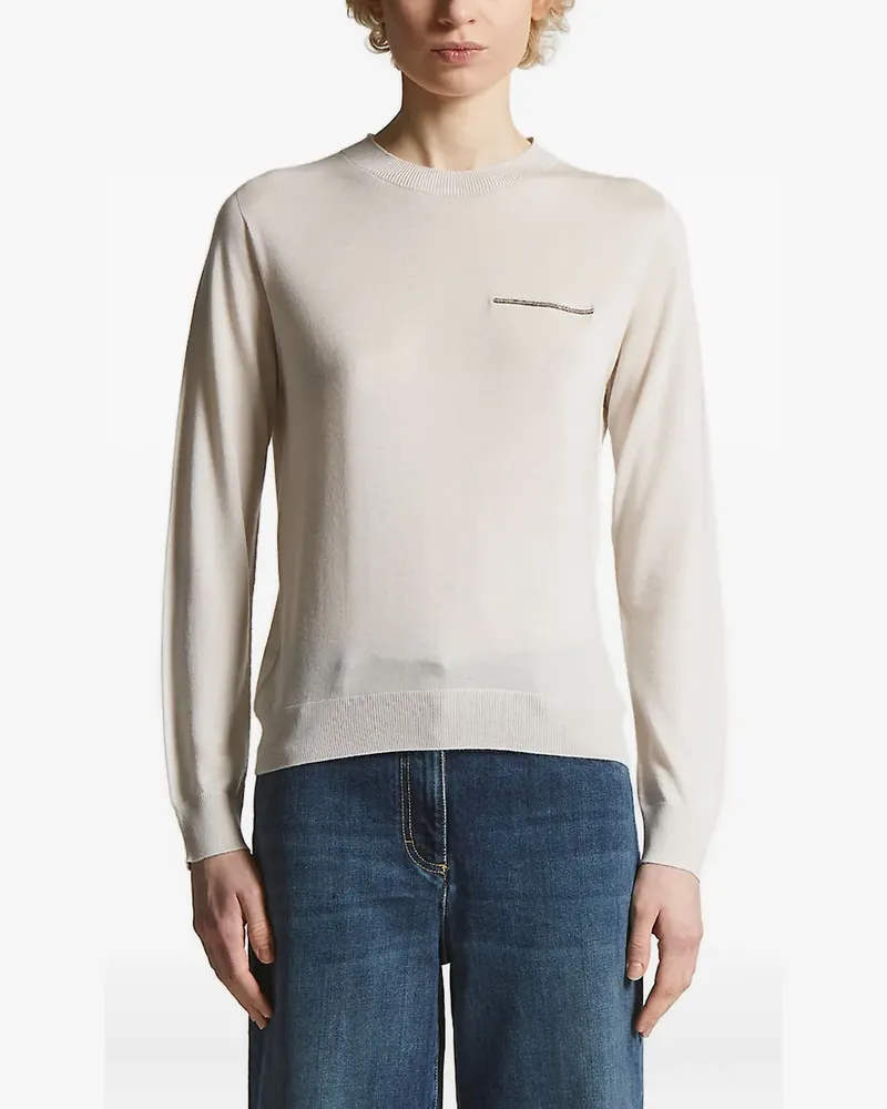 Peserico Verzierter Pullover - Nude Nude