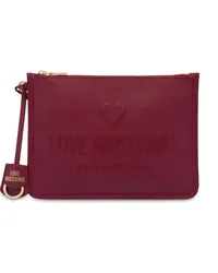 Moschino Clutch mit Logo-Prägung Rot