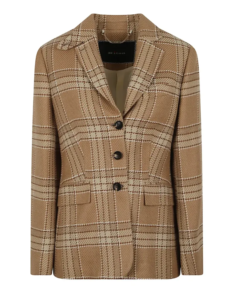 Kiton checked single-breasted jacket - Braun Braun