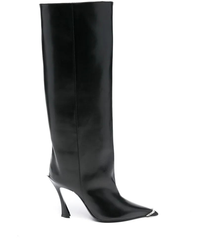 Thierry Mugler Stiefel mit Piercing 95mm Schwarz