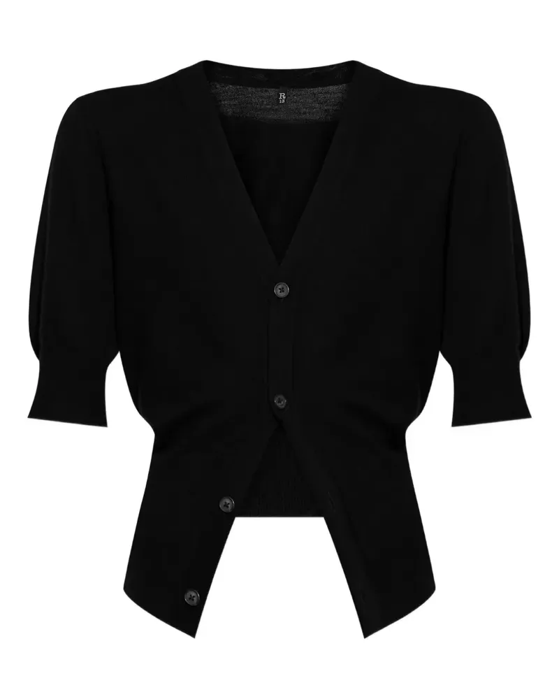R13 Cardigan mit Puffärmeln - Schwarz Schwarz