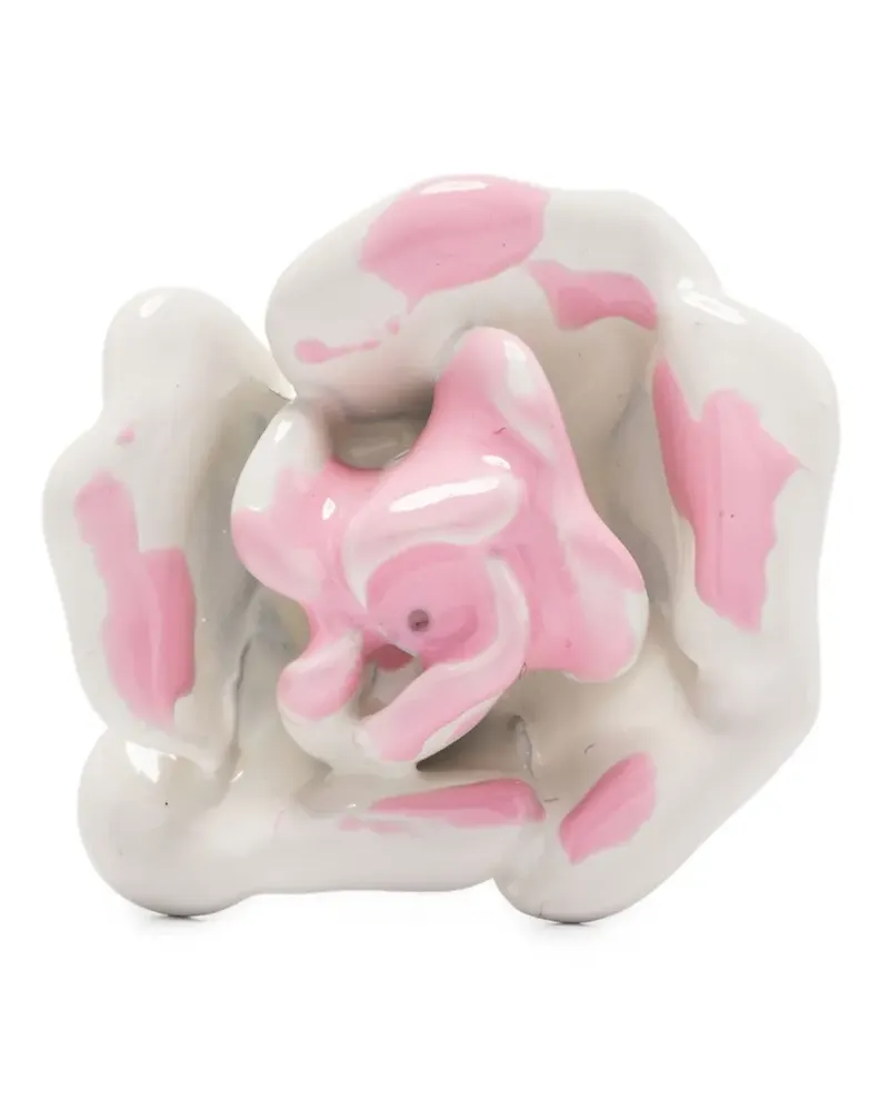 Blumarine Ohrstecker mit Blumendetail - Weiß Weiß