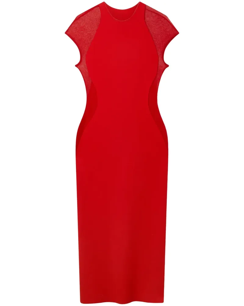 Stella McCartney Midikleid mit Spitzeneinsatz - Rot Rot