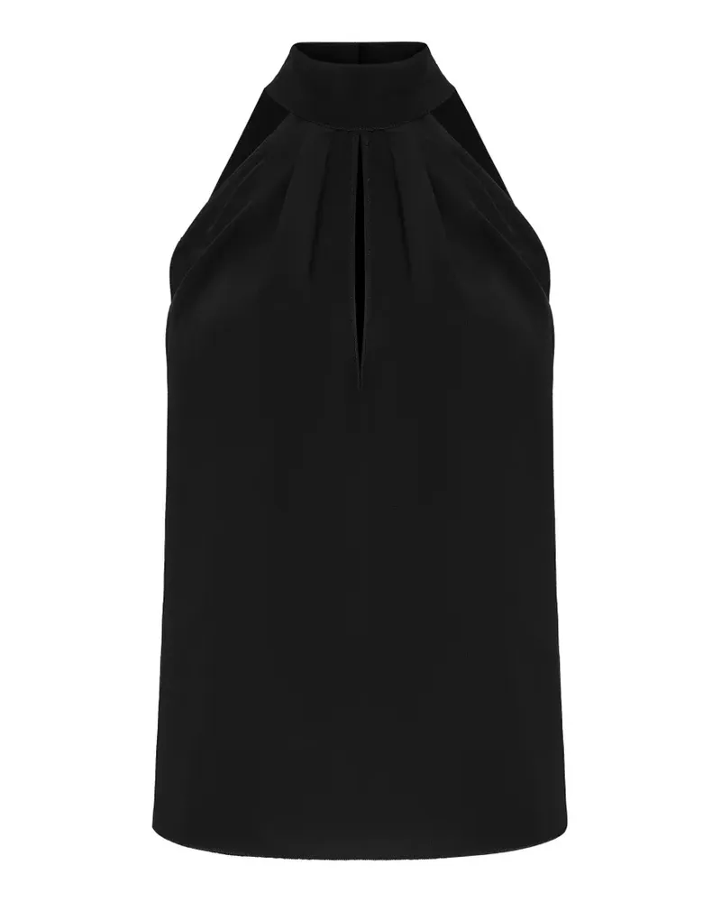 Philipp Plein Chiffontop mit Stehkragen - Schwarz Schwarz