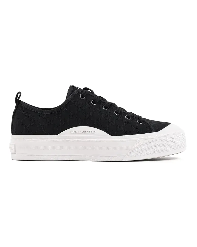Karl Lagerfeld Plateau-Sneakers aus Monogramm-Jacquard - Schwarz Schwarz