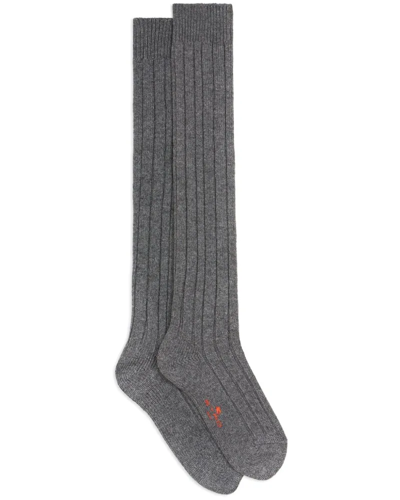 Etro Gerippte Socken aus Kaschmir und Wolle - Grau Grau