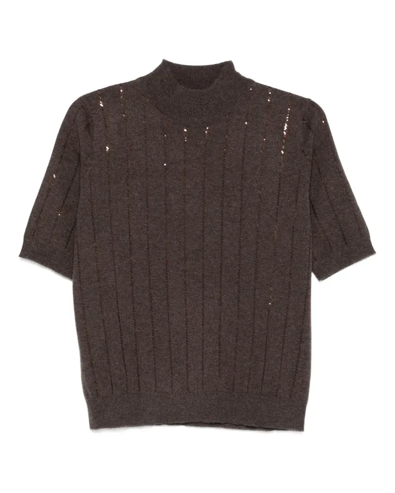Brunello Cucinelli sequin-embellished cashmere top - Braun Braun