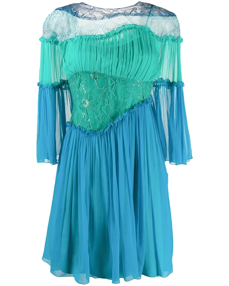 Alberta Ferretti Kleid mit Einsätzen - Blau Blau