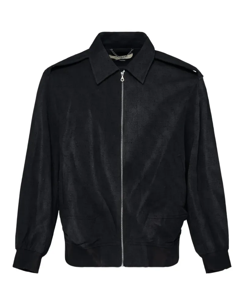 JiyongKim sun-bleached epaulette jacket - Schwarz Schwarz