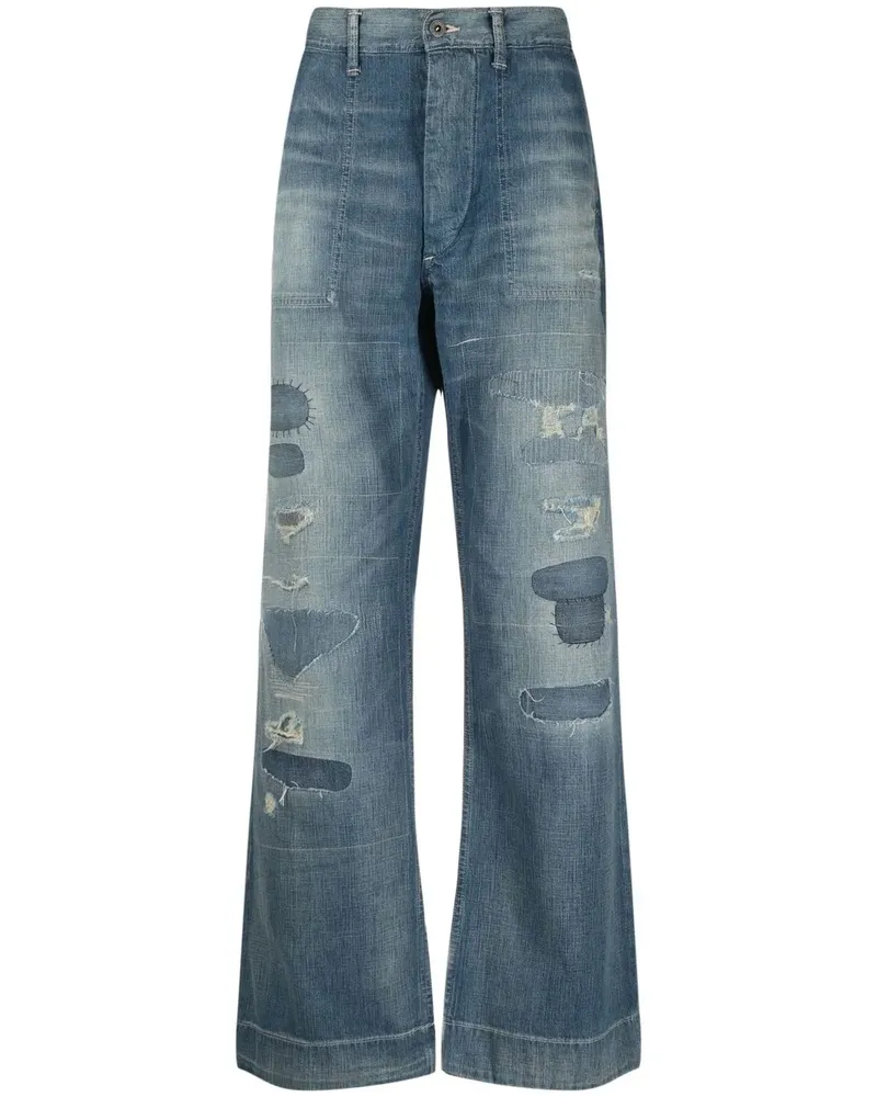 Ralph Lauren Gerade Jeans im Distressed-Look - Blau Blau