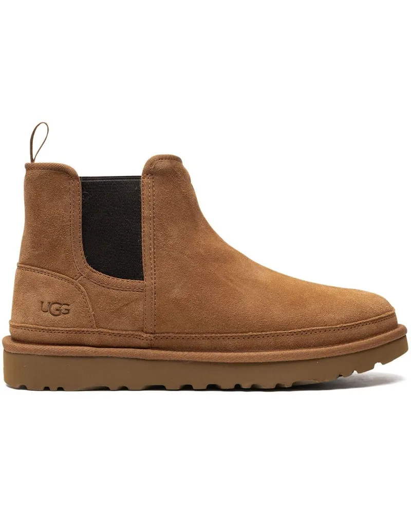 UGG Shearling-Stiefel mit Logo-Prägung Braun