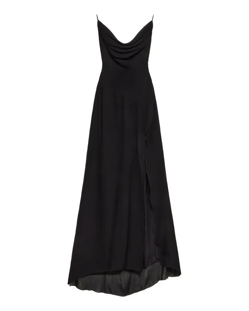 Blumarine Abendkleid Wasserfallausschnitt - Schwarz Schwarz