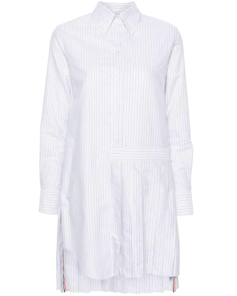 Thom Browne Hemdkleid mit Faltensaum - Grau Grau