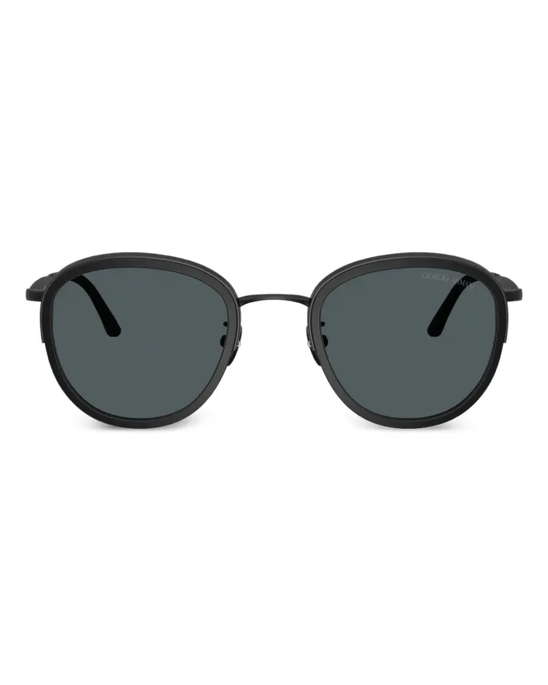 Giorgio Armani Sonnenbrille mit rundem Gestell - Schwarz Schwarz