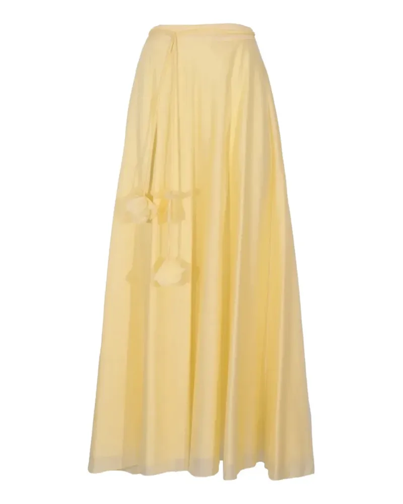 Hanita Chiffon-Maxirock mit Blumendetail - Gelb Gelb