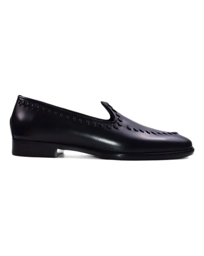 Edhèn Milano embossed leather loafers - Schwarz Schwarz