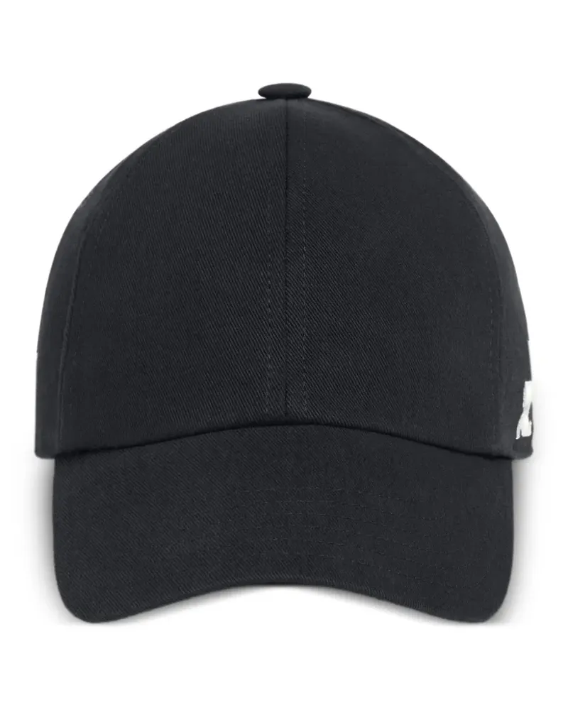 Courrèges logo-embroidered cotton cap - Schwarz Schwarz
