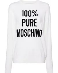 Moschino Intarsien-Pullover mit Slogan Nude