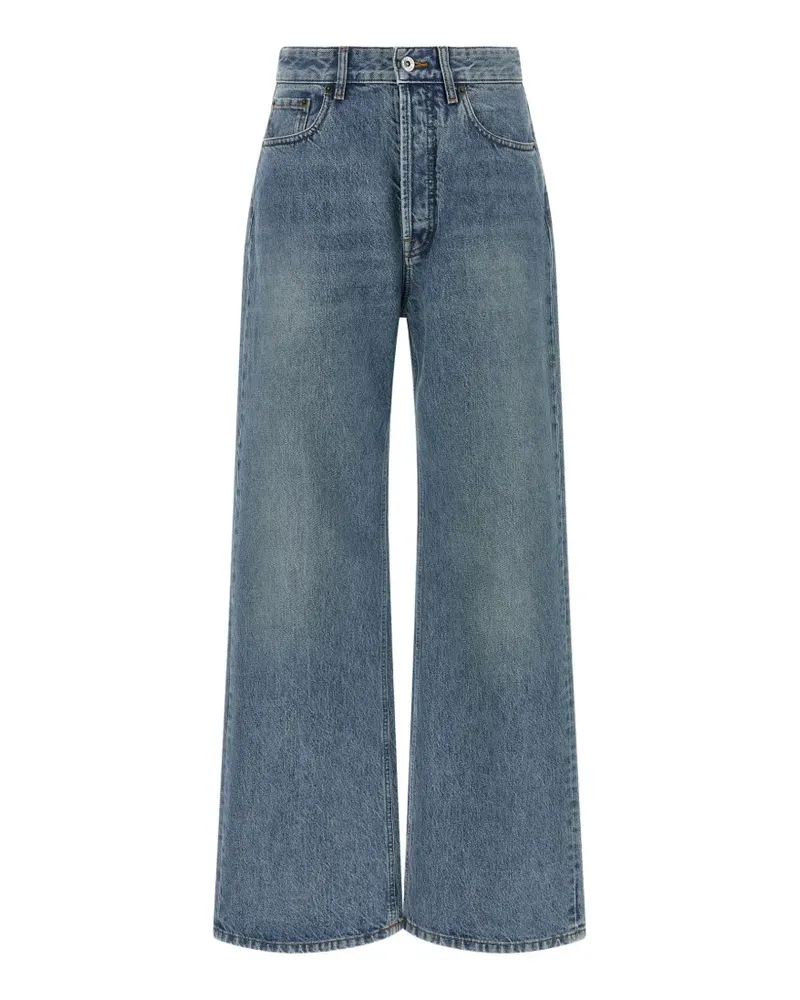 Miu Miu logo-embroidered flared jeans - Blau Blau